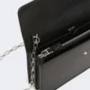 Leather phone pouch, black