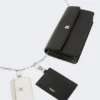 Leather phone pouch, black