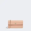 Leather phone pouch, pink