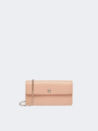 Leather phone pouch, pink