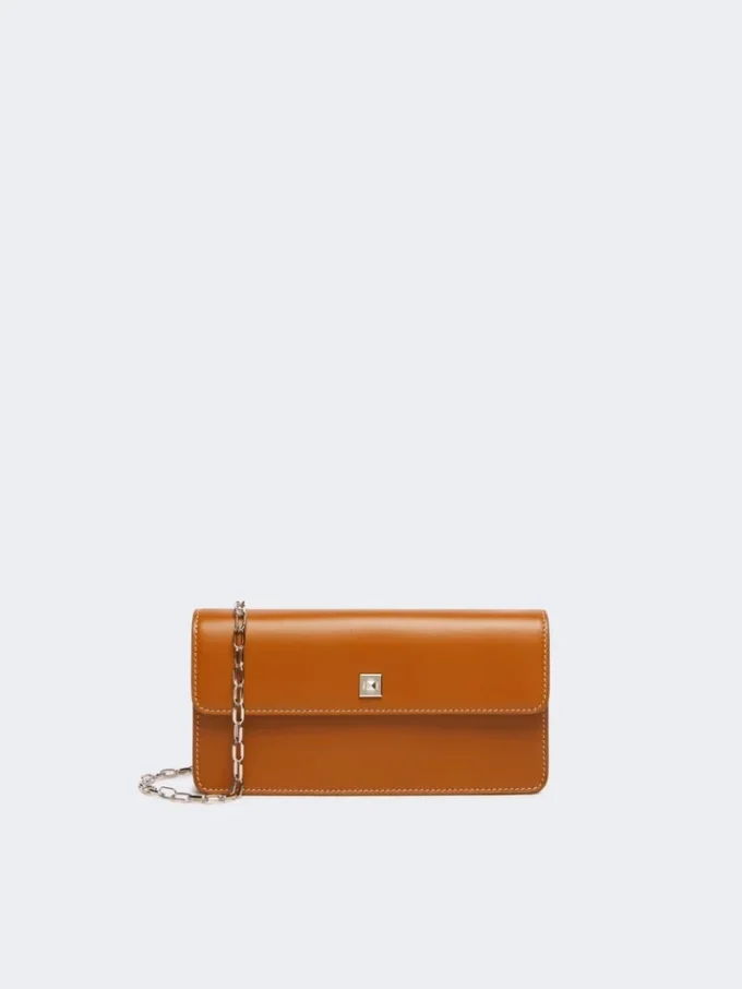 Leather phone pouch, rust