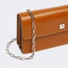 Leather phone pouch, rust