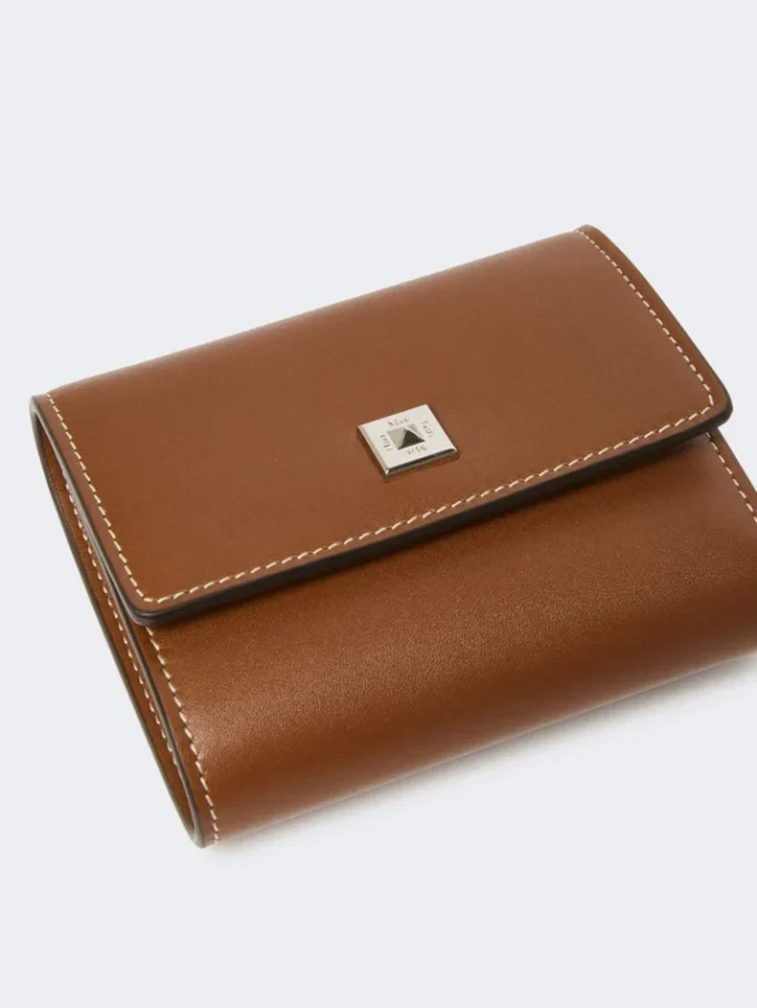 Leather purse, amber brown