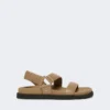 Leather sandals, mud