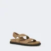 Leather sandals, mud