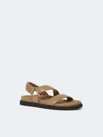 Leather sandals, mud