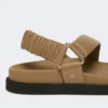Leather sandals, mud