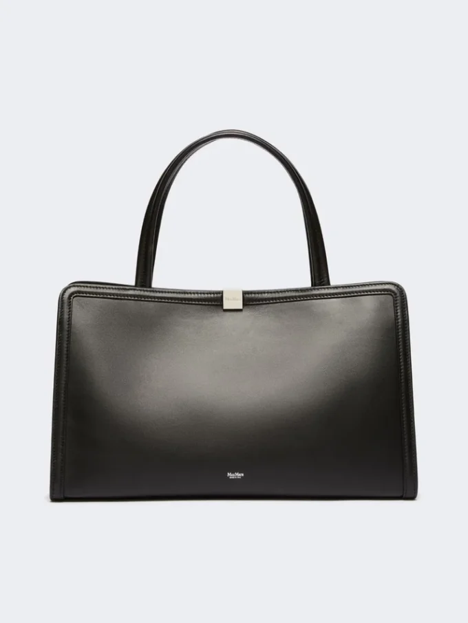 Leather tote bag, black Leather tote bag, black