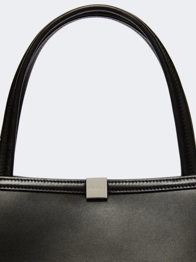 Leather tote bag, black Leather tote bag, black