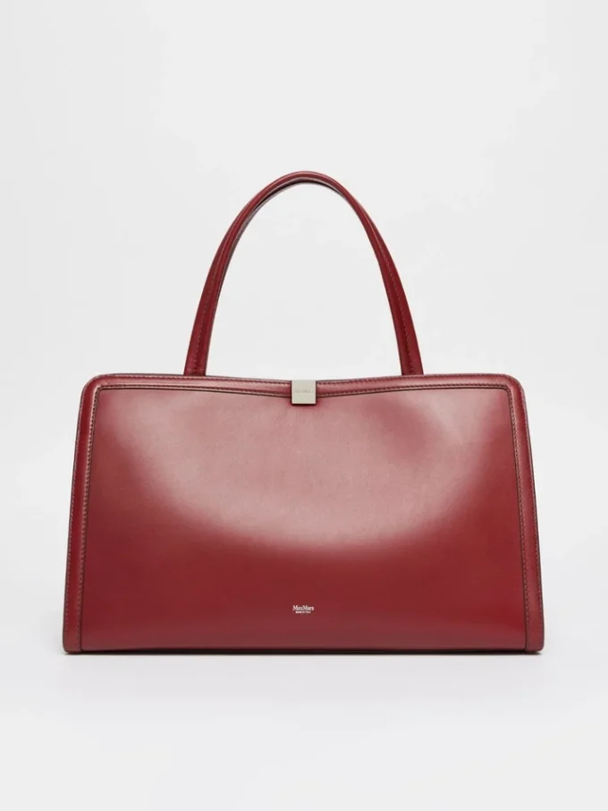 Leather tote bag, bordeaux Leather tote bag, bordeaux