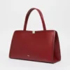 Leather tote bag, bordeaux Leather tote bag, bordeaux