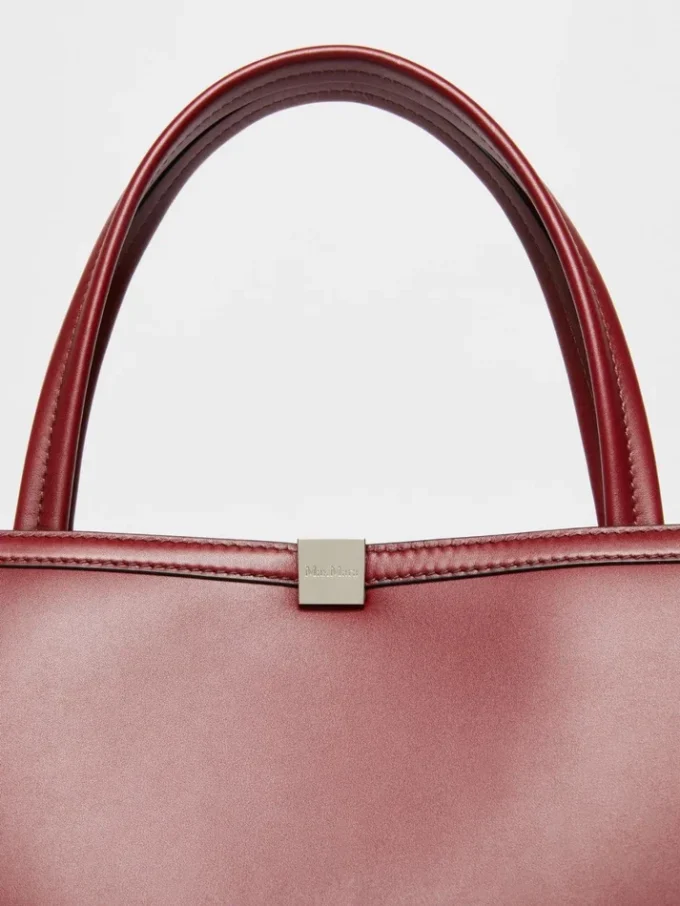 Leather tote bag, bordeaux Leather tote bag, bordeaux