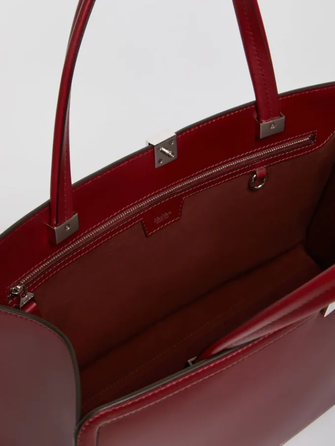 Leather tote bag, bordeaux Leather tote bag, bordeaux