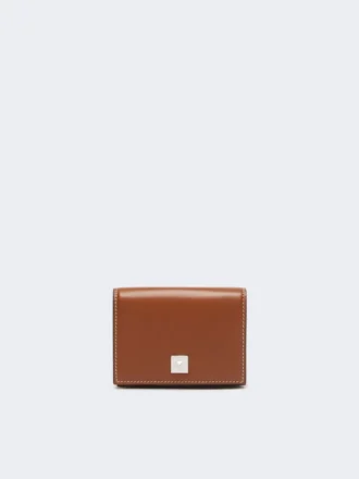 Leather tri-fold purse, amber brown