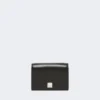 Leather tri-fold purse, black