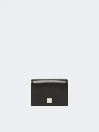 Leather tri-fold purse, black