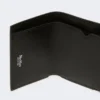 Leather tri-fold purse, black