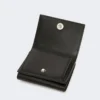 Leather tri-fold purse, black