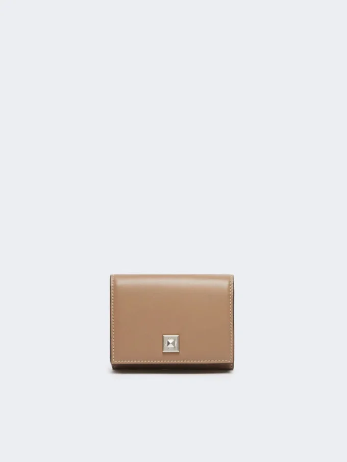 Leather tri-fold purse, mud Leather tri-fold purse, mud