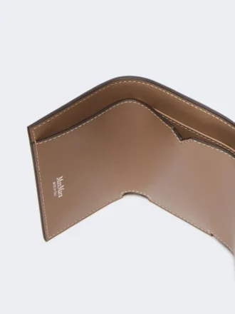 Leather tri-fold purse, mud