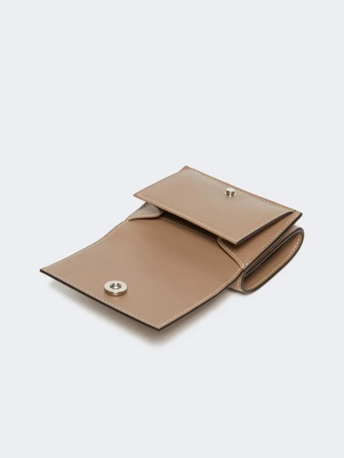 Leather tri-fold purse, mud Leather tri-fold purse, mud