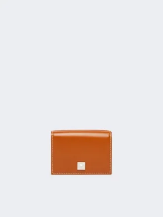 Leather tri-fold purse, rust