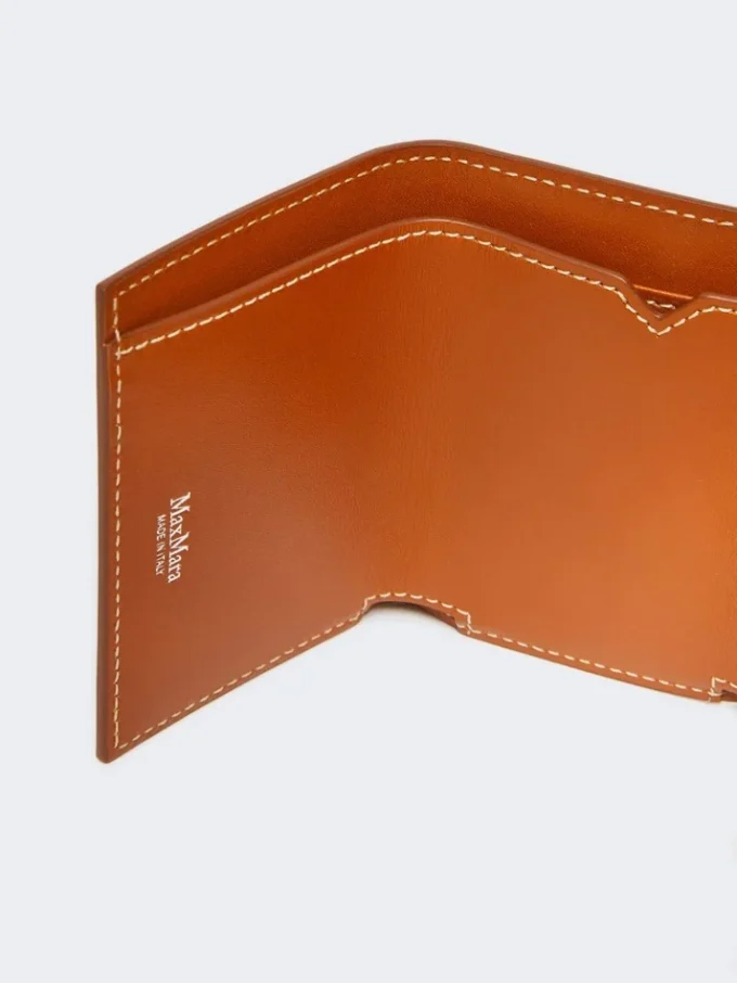 Leather tri-fold purse, rust