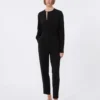 Lightweight cady blouse, black