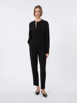 Lightweight cady blouse, black