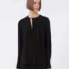Lightweight cady blouse, black