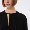 Lightweight cady blouse, black