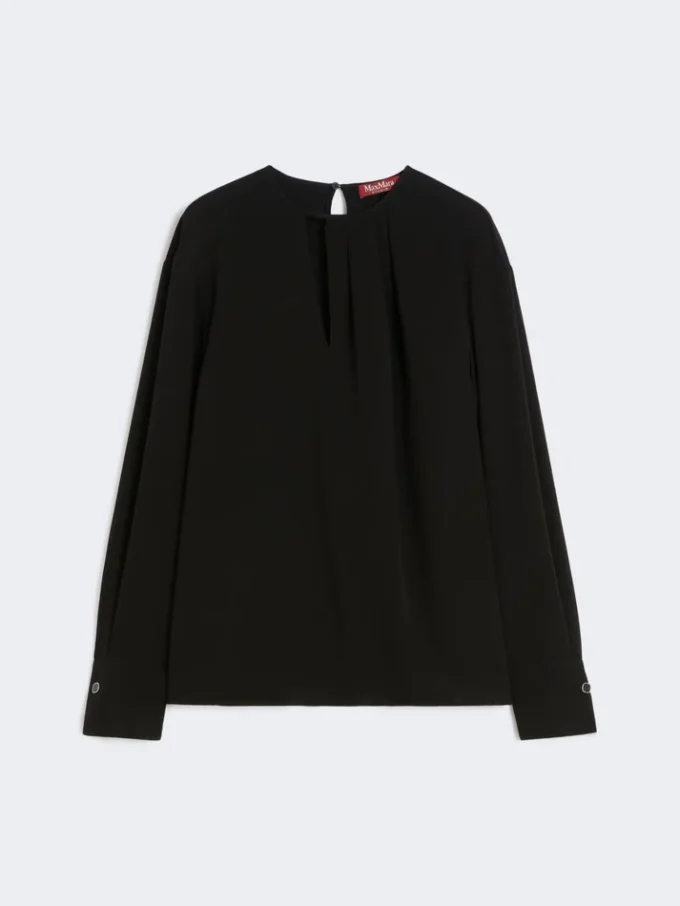 Lightweight cady blouse, black