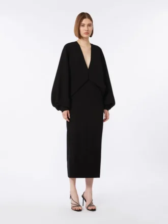 Lightweight cady dress, black