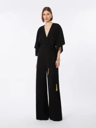 Lightweight cady jumpsuit, black