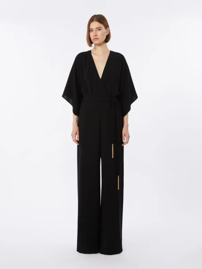 Lightweight cady jumpsuit, black Lightweight cady jumpsuit, black