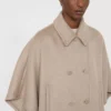 Lightweight cashmere broadcloth cape, tawny bronze brown