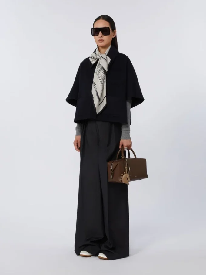 Lightweight cashmere cape, ultramarine