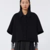 Lightweight cashmere cape, ultramarine