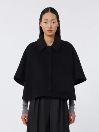 Lightweight cashmere cape, ultramarine