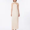 Lightweight satin dress, beige pink Lightweight satin dress, beige pink