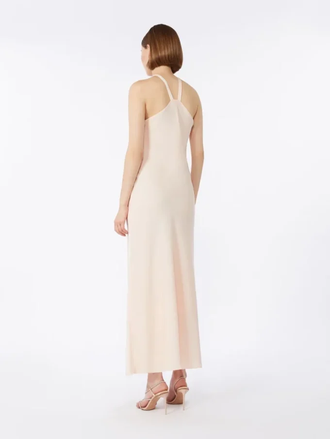 Lightweight satin dress, beige pink Lightweight satin dress, beige pink