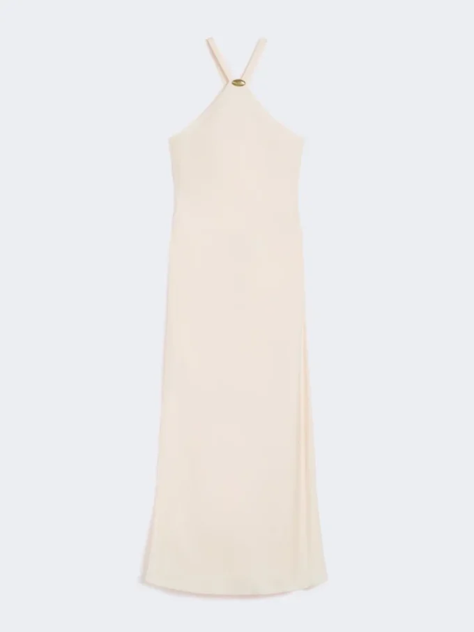 Lightweight satin dress, beige pink Lightweight satin dress, beige pink