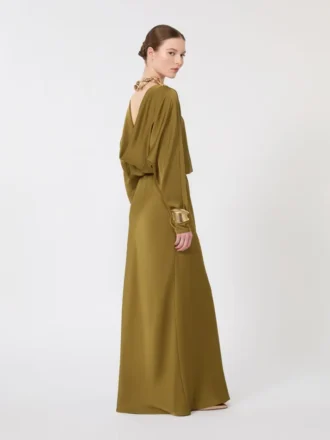 Lightweight satin dress, kaki