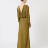 Lightweight satin dress, kaki Lightweight satin dress, kaki