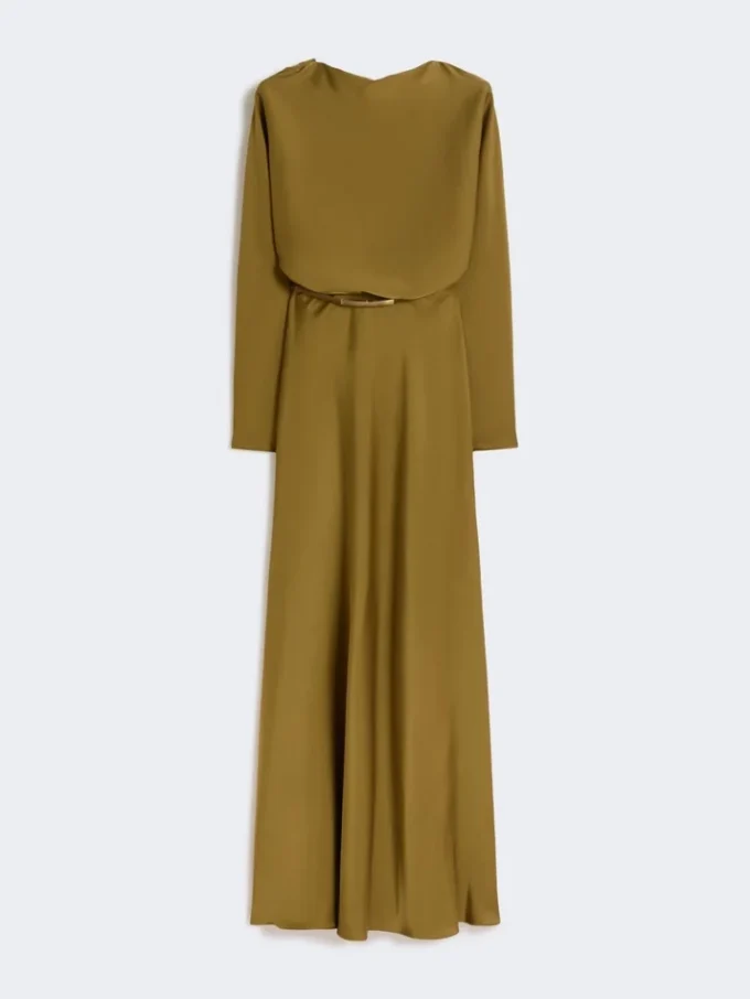 Lightweight satin dress, kaki Lightweight satin dress, kaki