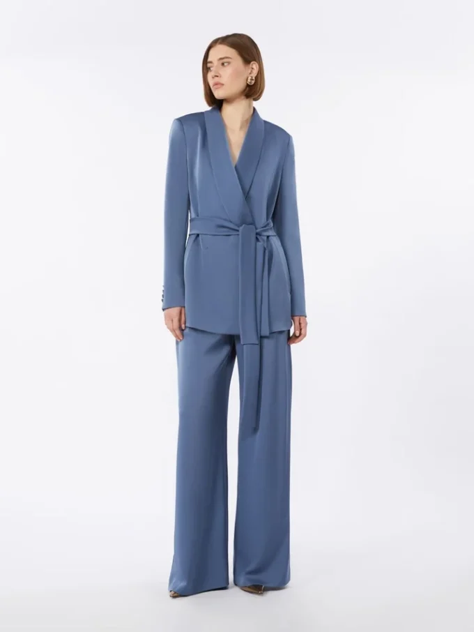Lightweight satin trousers, avio