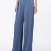Lightweight satin trousers, avio