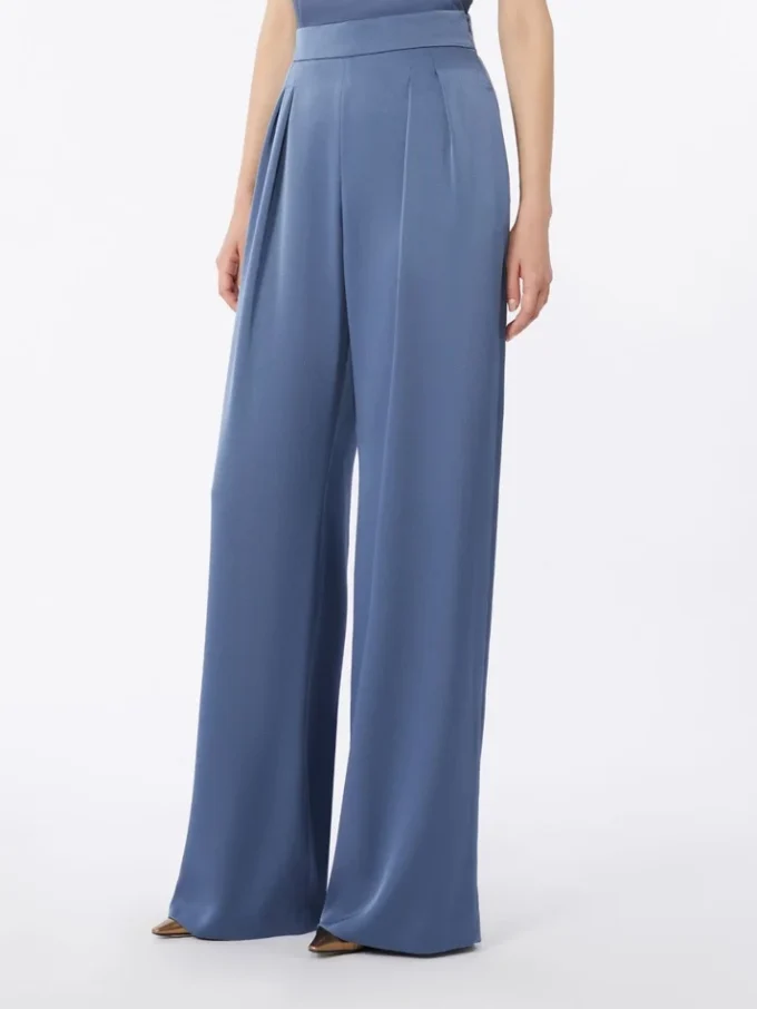 Lightweight satin trousers, avio