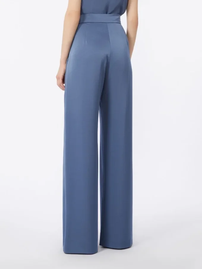 Lightweight satin trousers, avio
