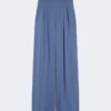Lightweight satin trousers, avio